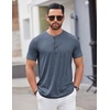 image:imageCOOFANDY Mens Henley Shirts Short Sleeve Casual Basic Tee Summer Button Henley Soild T ShirtsNavy Blue