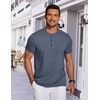 image:imageCOOFANDY Mens Henley Shirts Short Sleeve Casual Basic Tee Summer Button Henley Soild T ShirtsNavy Blue