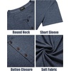 image:imageCOOFANDY Mens Henley Shirts Short Sleeve Casual Basic Tee Summer Button Henley Soild T ShirtsNavy Blue