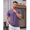 image:imageCOOFANDY Mens Henley Shirts Short Sleeve Casual Basic Tee Summer Button Henley Soild T ShirtsPurple