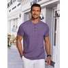 image:imageCOOFANDY Mens Henley Shirts Short Sleeve Casual Basic Tee Summer Button Henley Soild T ShirtsPurple