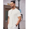 image:imageCOOFANDY Mens Henley Shirts Short Sleeve Casual Basic Tee Summer Button Henley Soild T ShirtsWhite