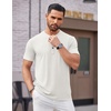 image:imageCOOFANDY Mens Henley Shirts Short Sleeve Casual Basic Tee Summer Button Henley Soild T ShirtsWhite