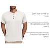image:imageCOOFANDY Mens Henley Shirts Short Sleeve Casual Basic Tee Summer Button Henley Soild T ShirtsWhite