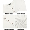 image:imageCOOFANDY Mens Henley Shirts Short Sleeve Casual Basic Tee Summer Button Henley Soild T ShirtsWhite