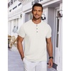 image:imageCOOFANDY Mens Henley Shirts Short Sleeve Casual Basic Tee Summer Button Henley Soild T ShirtsWhite