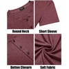 image:imageCOOFANDY Mens Henley Shirts Short Sleeve Casual Basic Tee Summer Button Henley Soild T ShirtsWine Red