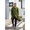 image:imageCOOFANDY Mens Hooded Poncho Cape Cloak Casual Asymmetric Hem Hoodie SweatshirtsArmy Green