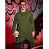 image:imageCOOFANDY Mens Hooded Poncho Cape Cloak Casual Asymmetric Hem Hoodie SweatshirtsArmy Green