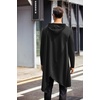 image:imageCOOFANDY Mens Hooded Poncho Cape Cloak Casual Asymmetric Hem Hoodie SweatshirtsBlack