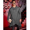 image:imageCOOFANDY Mens Hooded Poncho Cape Cloak Casual Asymmetric Hem Hoodie SweatshirtsDark Gray