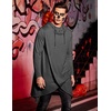 image:imageCOOFANDY Mens Hooded Poncho Cape Cloak Casual Asymmetric Hem Hoodie SweatshirtsDark Gray