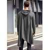 image:imageCOOFANDY Mens Hooded Poncho Cape Cloak Casual Asymmetric Hem Hoodie SweatshirtsDark Gray