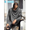 image:imageCOOFANDY Mens Hooded Poncho Cape Cloak Casual Asymmetric Hem Hoodie SweatshirtsDark Gray