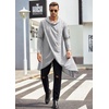 image:imageCOOFANDY Mens Hooded Poncho Cape Cloak Casual Asymmetric Hem Hoodie SweatshirtsGray