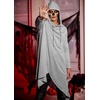 image:imageCOOFANDY Mens Hooded Poncho Cape Cloak Casual Asymmetric Hem Hoodie SweatshirtsGray