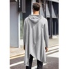image:imageCOOFANDY Mens Hooded Poncho Cape Cloak Casual Asymmetric Hem Hoodie SweatshirtsGray
