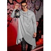 image:imageCOOFANDY Mens Hooded Poncho Cape Cloak Casual Asymmetric Hem Hoodie SweatshirtsGray