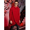 image:imageCOOFANDY Mens Hooded Poncho Cape Cloak Casual Asymmetric Hem Hoodie SweatshirtsRed