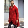 image:imageCOOFANDY Mens Hooded Poncho Cape Cloak Casual Asymmetric Hem Hoodie SweatshirtsRed