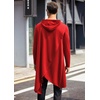 image:imageCOOFANDY Mens Hooded Poncho Cape Cloak Casual Asymmetric Hem Hoodie SweatshirtsRed