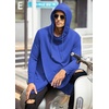 image:imageCOOFANDY Mens Hooded Poncho Cape Cloak Casual Asymmetric Hem Hoodie SweatshirtsSnorkel Blue