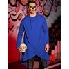 image:imageCOOFANDY Mens Hooded Poncho Cape Cloak Casual Asymmetric Hem Hoodie SweatshirtsSnorkel Blue