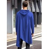 image:imageCOOFANDY Mens Hooded Poncho Cape Cloak Casual Asymmetric Hem Hoodie SweatshirtsSnorkel Blue