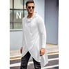 image:imageCOOFANDY Mens Hooded Poncho Cape Cloak Casual Asymmetric Hem Hoodie SweatshirtsWhite