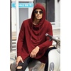 image:imageCOOFANDY Mens Hooded Poncho Cape Cloak Casual Asymmetric Hem Hoodie SweatshirtsWine Red