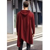 image:imageCOOFANDY Mens Hooded Poncho Cape Cloak Casual Asymmetric Hem Hoodie SweatshirtsWine Red