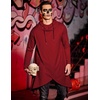 image:imageCOOFANDY Mens Hooded Poncho Cape Cloak Casual Asymmetric Hem Hoodie SweatshirtsWine Red