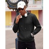 image:imageCOOFANDY Mens Hooded Sweatshirts Long Sleeve Casual Waffle Knit Pullover Hoodies with Kanga PocketBlack