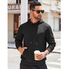 image:imageCOOFANDY Mens Hooded Sweatshirts Long Sleeve Casual Waffle Knit Pullover Hoodies with Kanga PocketBlack