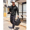 image:imageCOOFANDY Mens Hooded Sweatshirts Long Sleeve Casual Waffle Knit Pullover Hoodies with Kanga PocketBlack