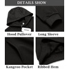 image:imageCOOFANDY Mens Hooded Sweatshirts Long Sleeve Casual Waffle Knit Pullover Hoodies with Kanga PocketBlack