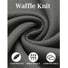 image:imageCOOFANDY Mens Hooded Sweatshirts Long Sleeve Casual Waffle Knit Pullover Hoodies with Kanga PocketDark Grey