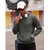 image:imageCOOFANDY Mens Hooded Sweatshirts Long Sleeve Casual Waffle Knit Pullover Hoodies with Kanga PocketDark Grey