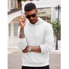 image:imageCOOFANDY Mens Hooded Sweatshirts Long Sleeve Casual Waffle Knit Pullover Hoodies with Kanga PocketWhite