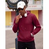 image:imageCOOFANDY Mens Hooded Sweatshirts Long Sleeve Casual Waffle Knit Pullover Hoodies with Kanga PocketWine Red