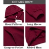 image:imageCOOFANDY Mens Hooded Sweatshirts Long Sleeve Casual Waffle Knit Pullover Hoodies with Kanga PocketWine Red