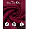 image:imageCOOFANDY Mens Hooded Sweatshirts Long Sleeve Casual Waffle Knit Pullover Hoodies with Kanga PocketWine Red
