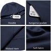 image:imageCOOFANDY Mens Hoodie Long Sleeve Casual Pullover Hooded Sweatshirt Fashion Drawstring Hoodies with PocketNavy Blue