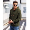 image:imageCOOFANDY Mens Hoodies Pullover Casaul Long Sleeve Drawstring Waffle Knit Hooded Sweatshirt with Kanga PocketArmy Green