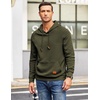 image:imageCOOFANDY Mens Hoodies Pullover Casaul Long Sleeve Drawstring Waffle Knit Hooded Sweatshirt with Kanga PocketArmy Green
