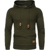 image:imageCOOFANDY Mens Hoodies Pullover Casaul Long Sleeve Drawstring Waffle Knit Hooded Sweatshirt with Kanga PocketArmy Green