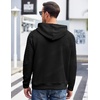 image:imageCOOFANDY Mens Hoodies Pullover Casaul Long Sleeve Drawstring Waffle Knit Hooded Sweatshirt with Kanga PocketBlack