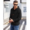 image:imageCOOFANDY Mens Hoodies Pullover Casaul Long Sleeve Drawstring Waffle Knit Hooded Sweatshirt with Kanga PocketBlack
