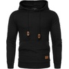 image:imageCOOFANDY Mens Hoodies Pullover Casaul Long Sleeve Drawstring Waffle Knit Hooded Sweatshirt with Kanga PocketBlack