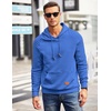 image:imageCOOFANDY Mens Hoodies Pullover Casaul Long Sleeve Drawstring Waffle Knit Hooded Sweatshirt with Kanga PocketBlue One